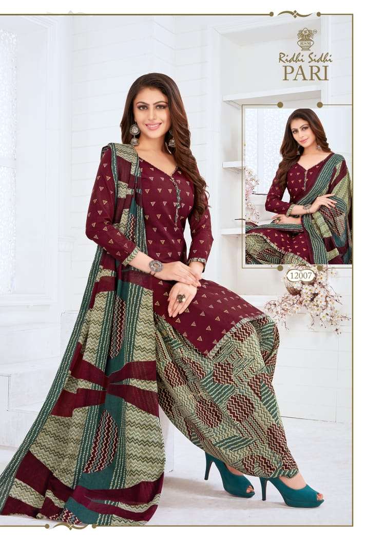 PARI VOL-12 BY RIDHI SIDHI 12001 TO 12014 SERIES BEAUTIFUL COLORFUL STYLISH PRETTY PARTY WEAR CASUAL WEAR OCCASIONAL WEAR PURE COTTON PRINTED DRESSES AT WHOLESALE PRICE
