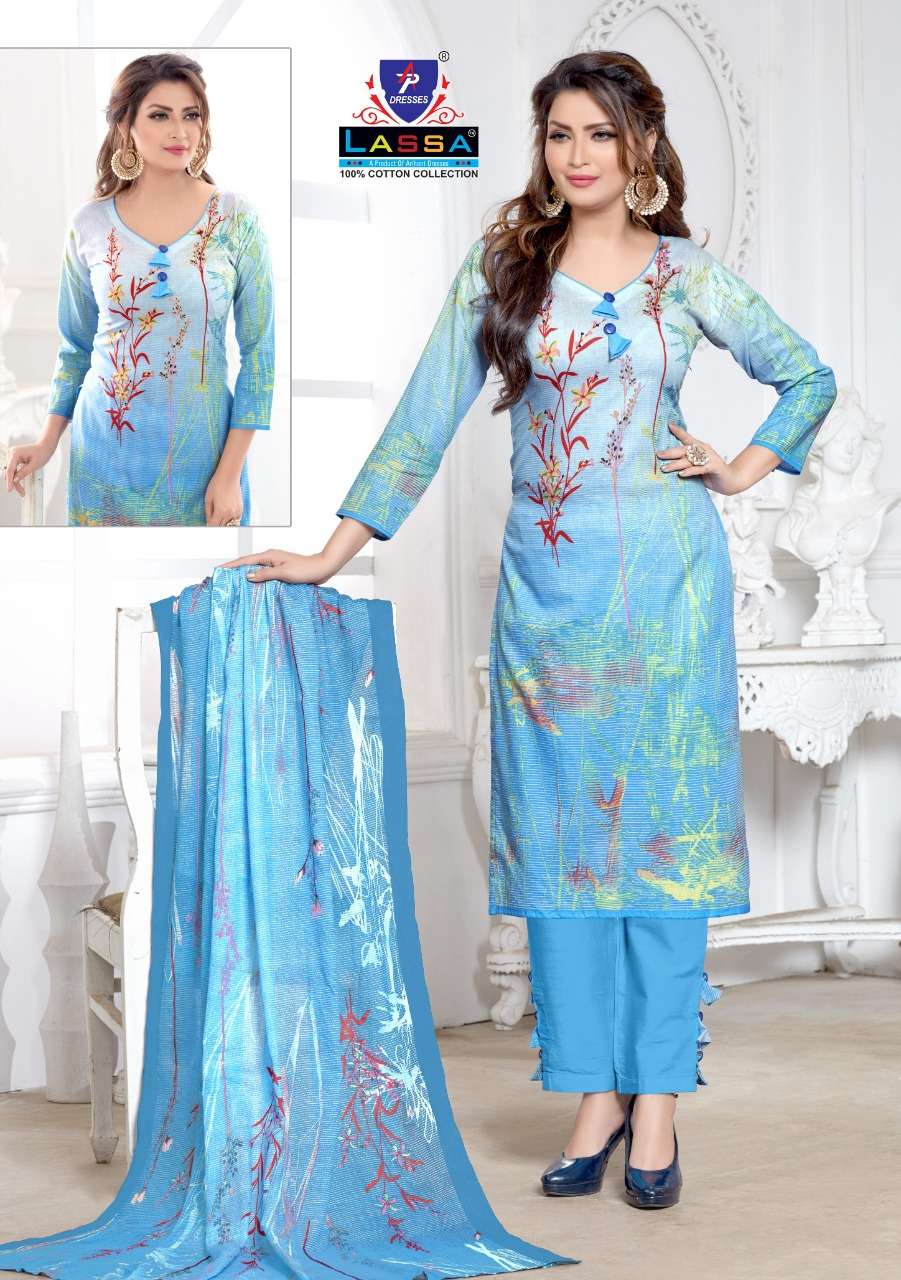 BOMBAY KARACHI COTTON VOL-4 BY LASSA 01 TO 10 SERIES BEAUTIFUL COLORFUL STYLISH PRETTY PARTY WEAR CASUAL WEAR OCCASIONAL WEAR PURE COTTON PRINTED DRESSES AT WHOLESALE PRICE