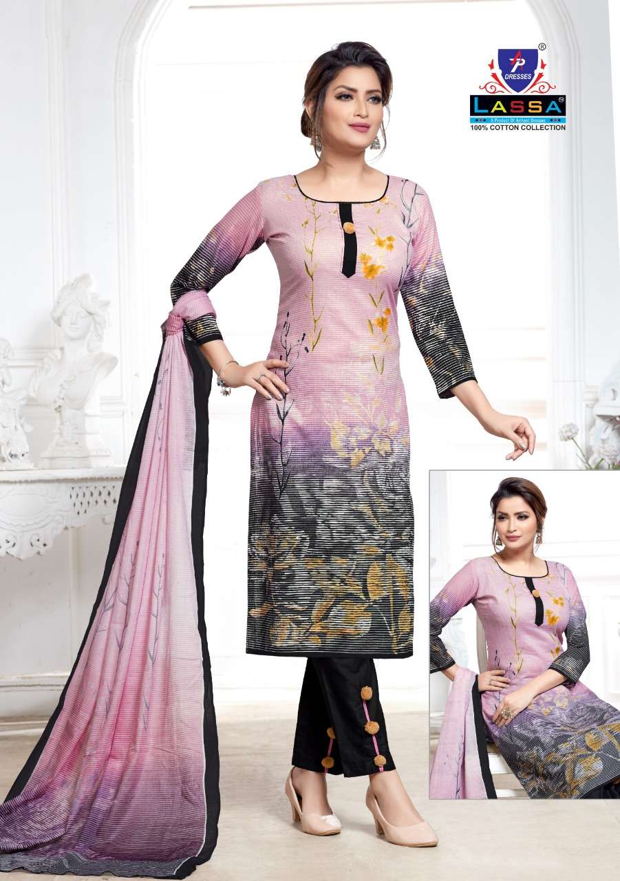 BOMBAY KARACHI COTTON VOL-4 BY LASSA 01 TO 10 SERIES BEAUTIFUL COLORFUL STYLISH PRETTY PARTY WEAR CASUAL WEAR OCCASIONAL WEAR PURE COTTON PRINTED DRESSES AT WHOLESALE PRICE