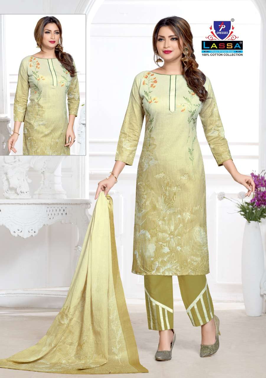 BOMBAY KARACHI COTTON VOL-4 BY LASSA 01 TO 10 SERIES BEAUTIFUL COLORFUL STYLISH PRETTY PARTY WEAR CASUAL WEAR OCCASIONAL WEAR PURE COTTON PRINTED DRESSES AT WHOLESALE PRICE