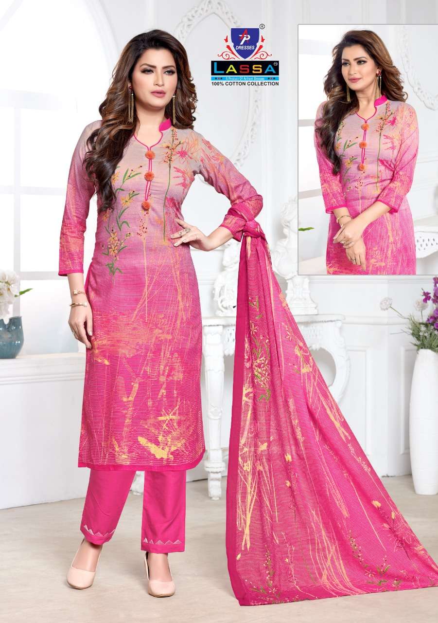 BOMBAY KARACHI COTTON VOL-4 BY LASSA 01 TO 10 SERIES BEAUTIFUL COLORFUL STYLISH PRETTY PARTY WEAR CASUAL WEAR OCCASIONAL WEAR PURE COTTON PRINTED DRESSES AT WHOLESALE PRICE