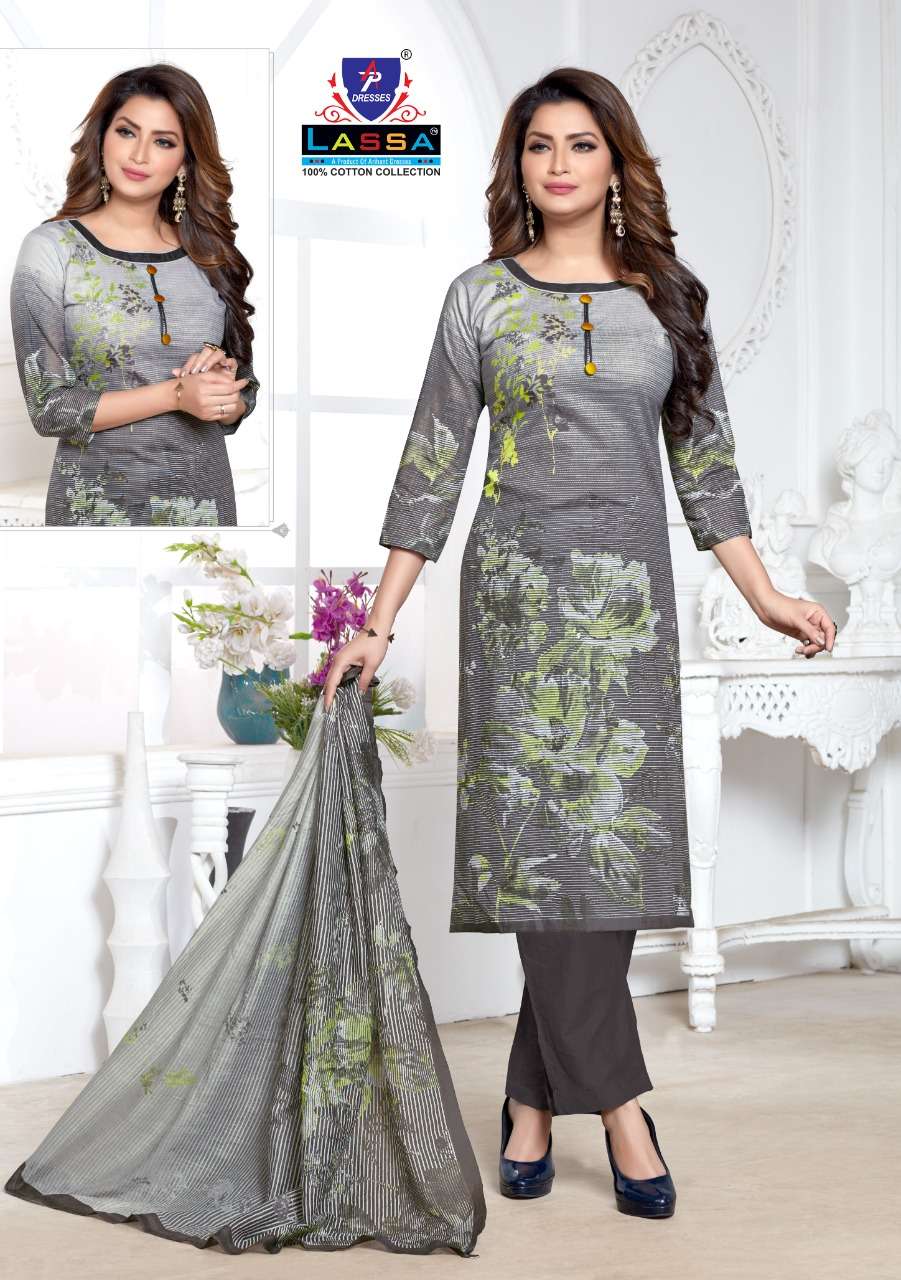 BOMBAY KARACHI COTTON VOL-4 BY LASSA 01 TO 10 SERIES BEAUTIFUL COLORFUL STYLISH PRETTY PARTY WEAR CASUAL WEAR OCCASIONAL WEAR PURE COTTON PRINTED DRESSES AT WHOLESALE PRICE