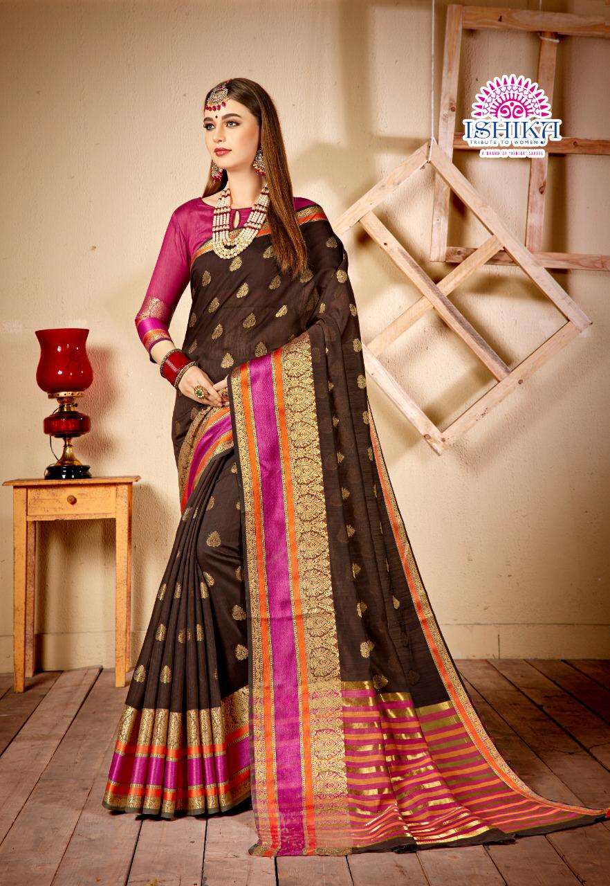 AALIYA BY ISHIKA FASHION 1001 TO 1007 SERIES INDIAN TRADITIONAL WEAR COLLECTION BEAUTIFUL STYLISH FANCY COLORFUL PARTY WEAR & OCCASIONAL WEAR SOFT COTTON SAREES AT WHOLESALE PRICE