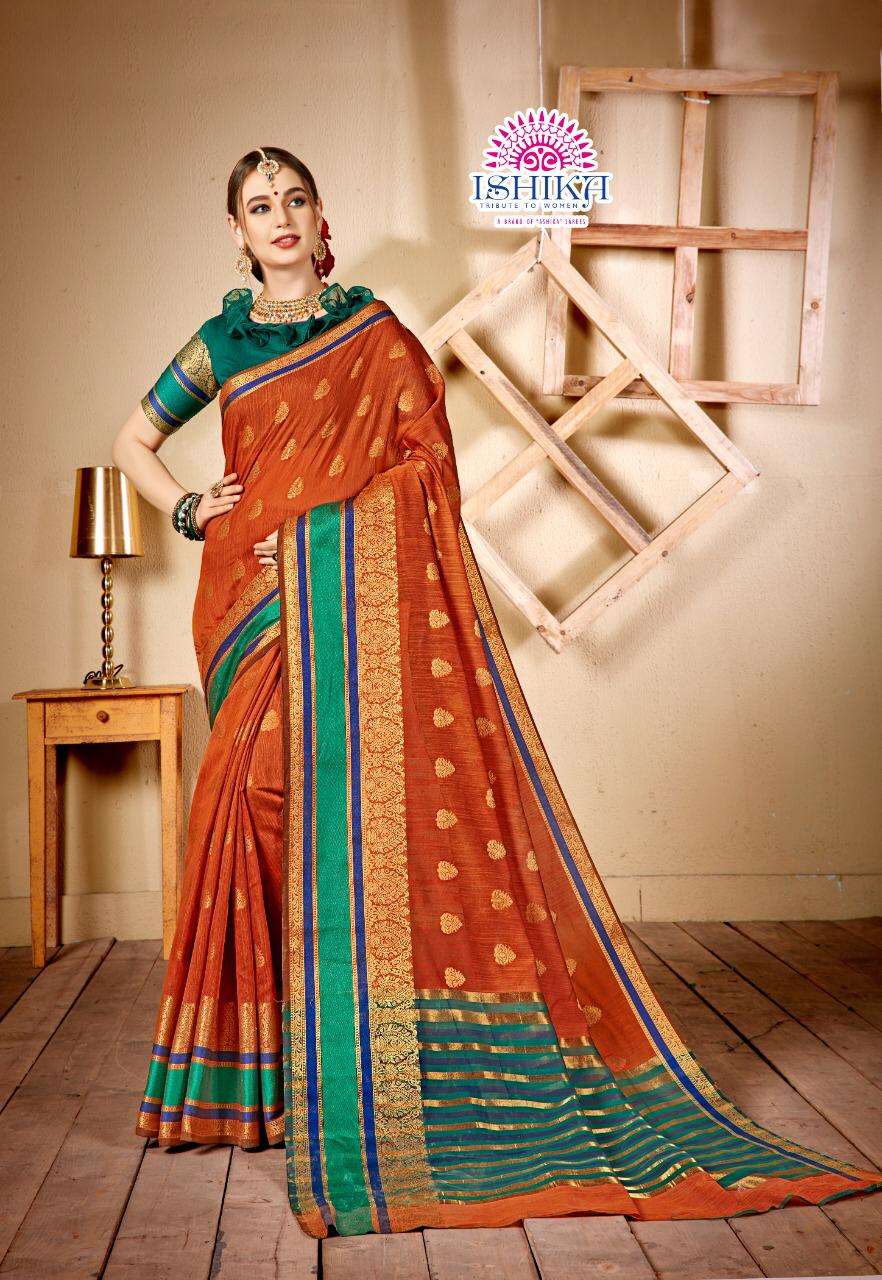 AALIYA BY ISHIKA FASHION 1001 TO 1007 SERIES INDIAN TRADITIONAL WEAR COLLECTION BEAUTIFUL STYLISH FANCY COLORFUL PARTY WEAR & OCCASIONAL WEAR SOFT COTTON SAREES AT WHOLESALE PRICE