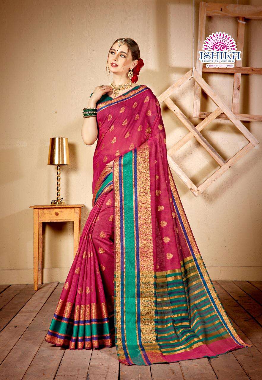AALIYA BY ISHIKA FASHION 1001 TO 1007 SERIES INDIAN TRADITIONAL WEAR COLLECTION BEAUTIFUL STYLISH FANCY COLORFUL PARTY WEAR & OCCASIONAL WEAR SOFT COTTON SAREES AT WHOLESALE PRICE