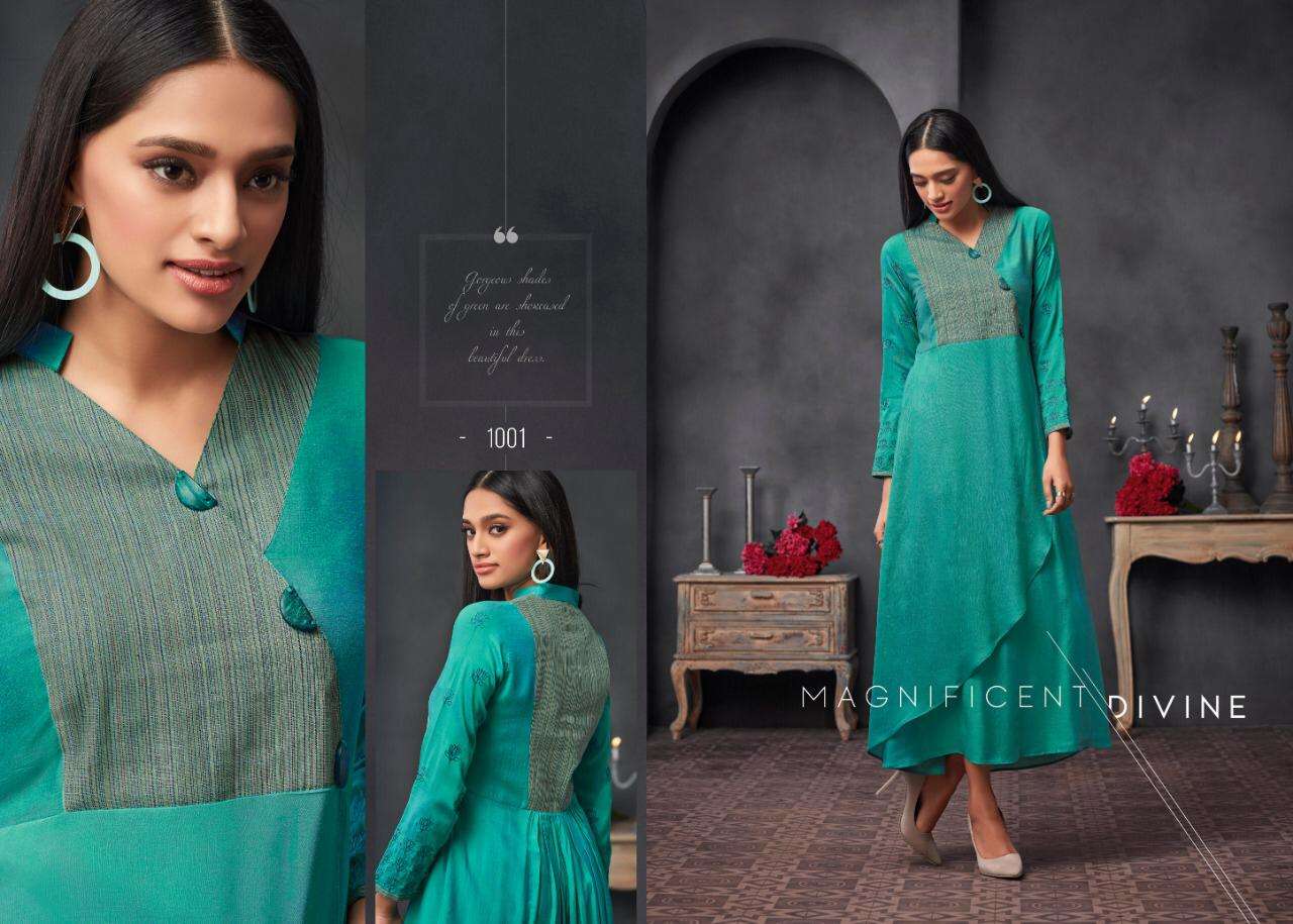 ELEGANCE BY ETERNAL 1001 TO 1007 SERIES BEAUTIFUL STYLISH FANCY COLORFUL CASUAL WEAR & ETHNIC WEAR & READY TO WEAR COTTON & RAYON WITH EMBROIDERY KURTIS AT WHOLESALE PRICE