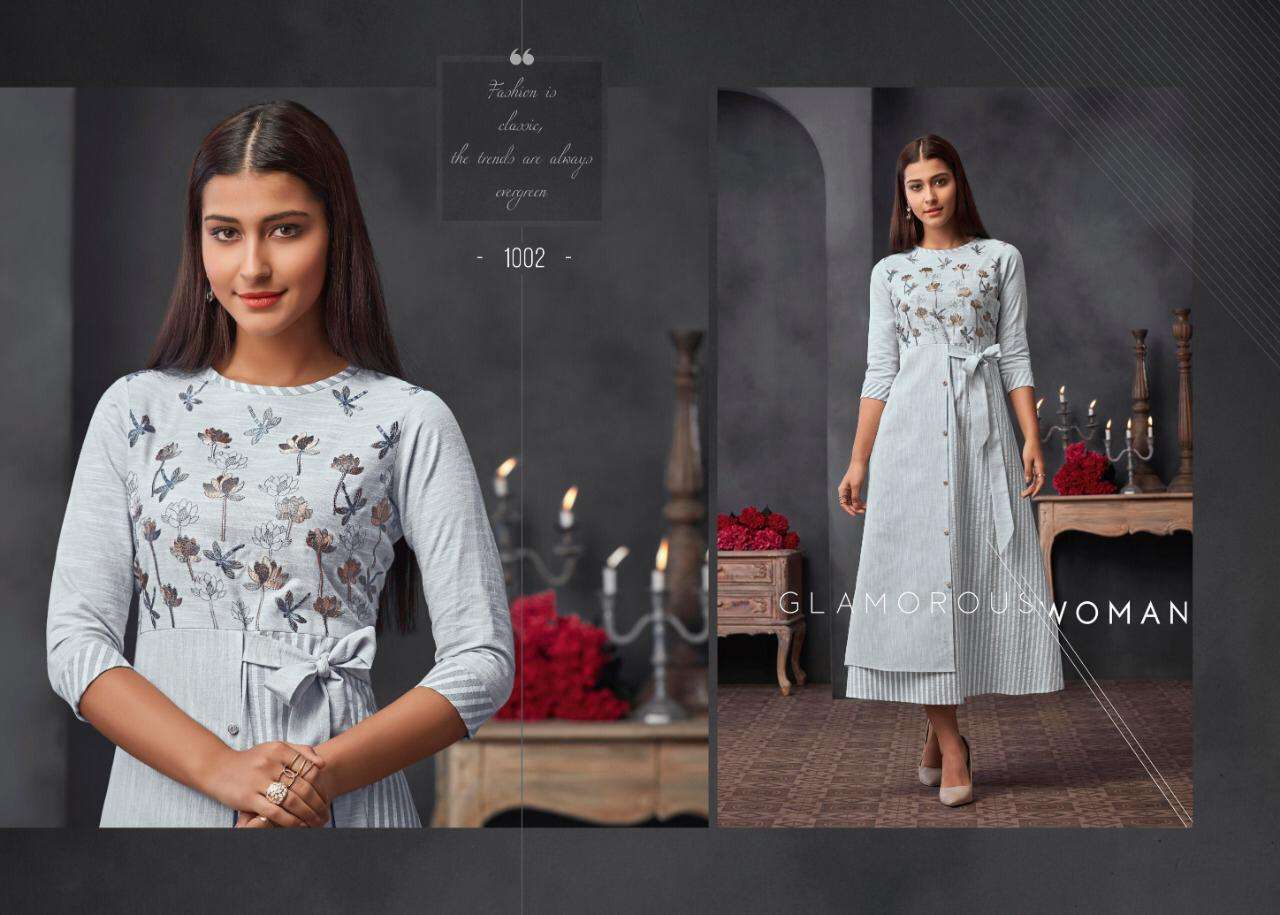 ELEGANCE BY ETERNAL 1001 TO 1007 SERIES BEAUTIFUL STYLISH FANCY COLORFUL CASUAL WEAR & ETHNIC WEAR & READY TO WEAR COTTON & RAYON WITH EMBROIDERY KURTIS AT WHOLESALE PRICE