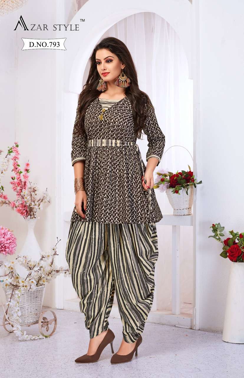 KUDI BY AZAR STYLE 793 TO 797 SERIES BEAUTIFUL STYLISH FANCY COLORFUL CASUAL WEAR & ETHNIC WEAR FANCY PRINTED KURTIS AT WHOLESALE PRICE