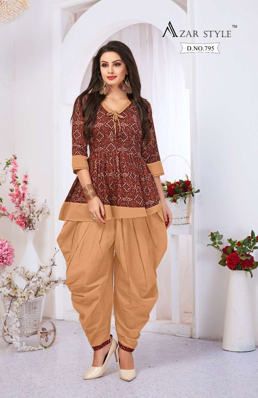 KUDI BY AZAR STYLE 793 TO 797 SERIES BEAUTIFUL STYLISH FANCY COLORFUL CASUAL WEAR & ETHNIC WEAR FANCY PRINTED KURTIS AT WHOLESALE PRICE