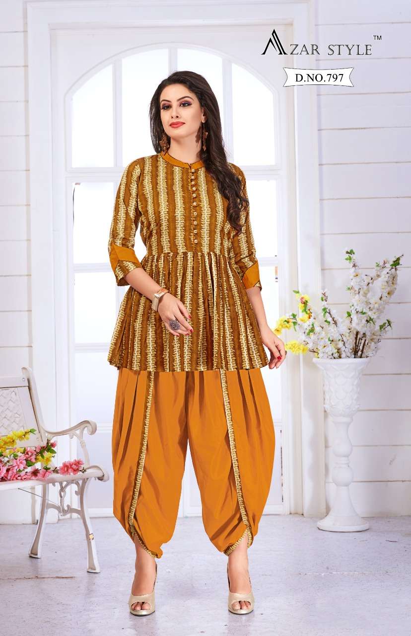 KUDI BY AZAR STYLE 793 TO 797 SERIES BEAUTIFUL STYLISH FANCY COLORFUL CASUAL WEAR & ETHNIC WEAR FANCY PRINTED KURTIS AT WHOLESALE PRICE