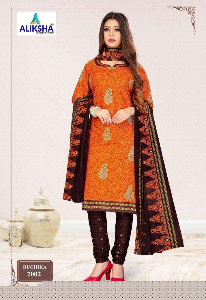 RUCHIKA VOL-2 BY ALIKSHA 2001 TO 2010 SERIES BEAUTIFUL STYLISH FANCY COLORFUL CASUAL WEAR & ETHNIC WEAR FANCY PRINTED DRESSES AT WHOLESALE PRICE