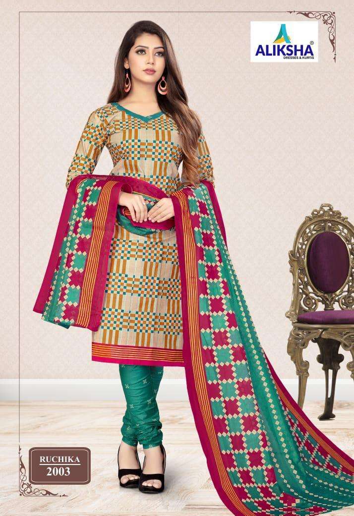 RUCHIKA VOL-2 BY ALIKSHA 2001 TO 2010 SERIES BEAUTIFUL STYLISH FANCY COLORFUL CASUAL WEAR & ETHNIC WEAR FANCY PRINTED DRESSES AT WHOLESALE PRICE