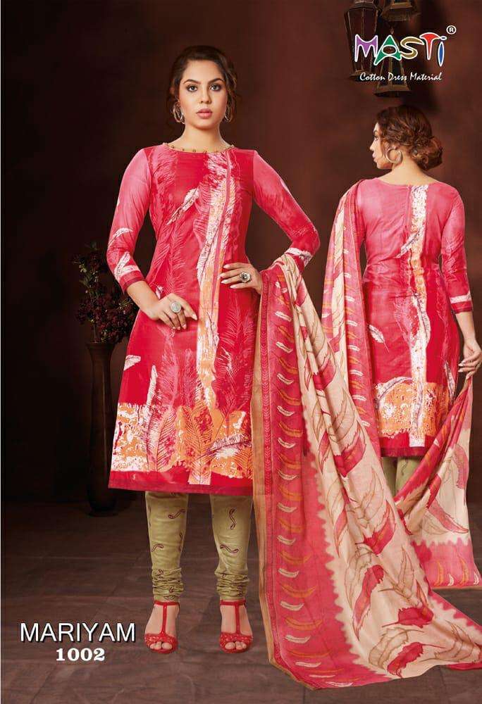 MARIYAM BY MASTI 1001 TO 1010 SERIES BEAUTIFUL COLORFUL STYLISH FANCY CASUAL WEAR & ETHNIC WEAR & READY TO WEAR COTTON PRINTED DRESSES AT WHOLESALE PRICE