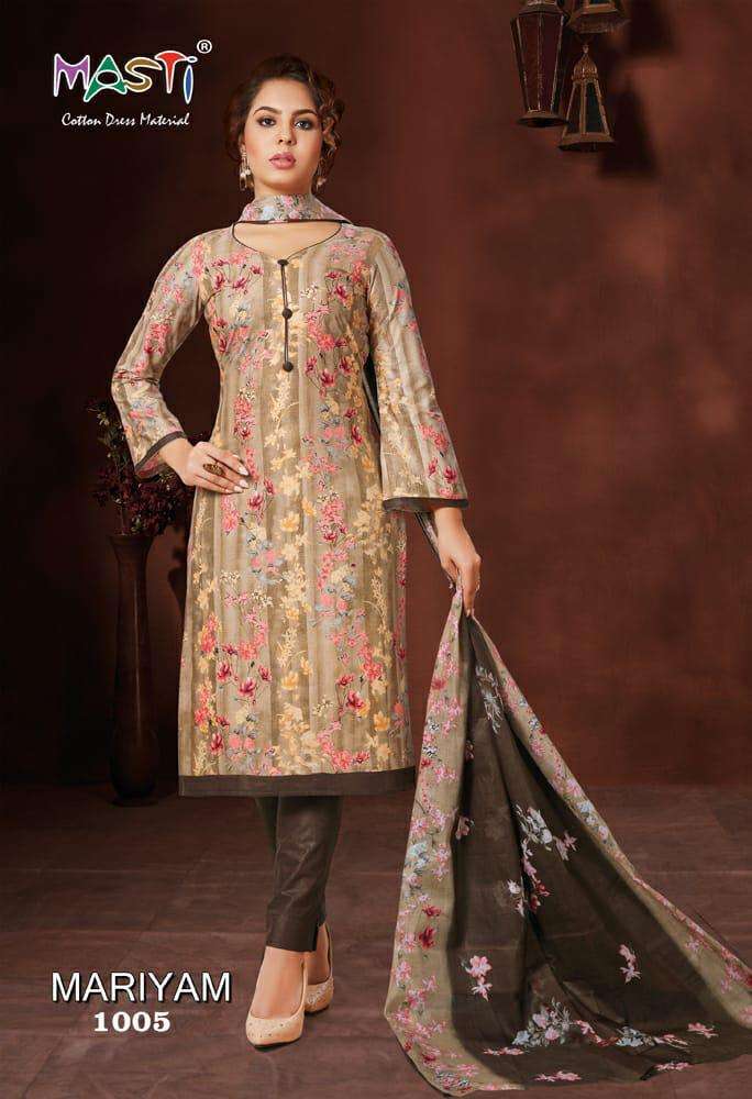 MARIYAM BY MASTI 1001 TO 1010 SERIES BEAUTIFUL COLORFUL STYLISH FANCY CASUAL WEAR & ETHNIC WEAR & READY TO WEAR COTTON PRINTED DRESSES AT WHOLESALE PRICE