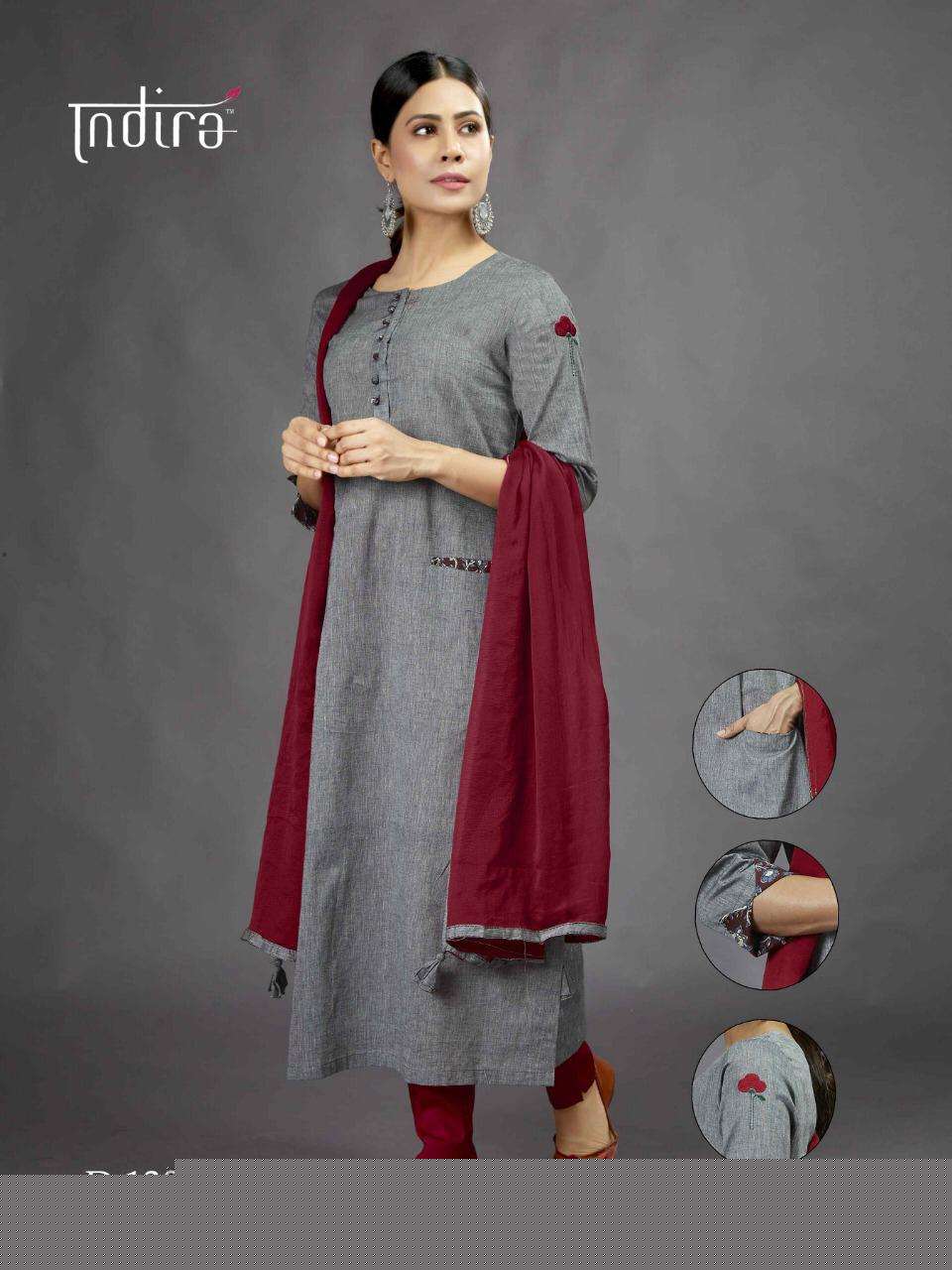SADA BAHAR BY INDIRA 1301 TO 1306 SERIES BEAUTIFUL COLORFUL STYLISH FANCY CASUAL WEAR & ETHNIC WEAR & READY TO WEAR PURE SUMMER COTTON KURTIS WITH DUPATTA AT WHOLESALE PRICE