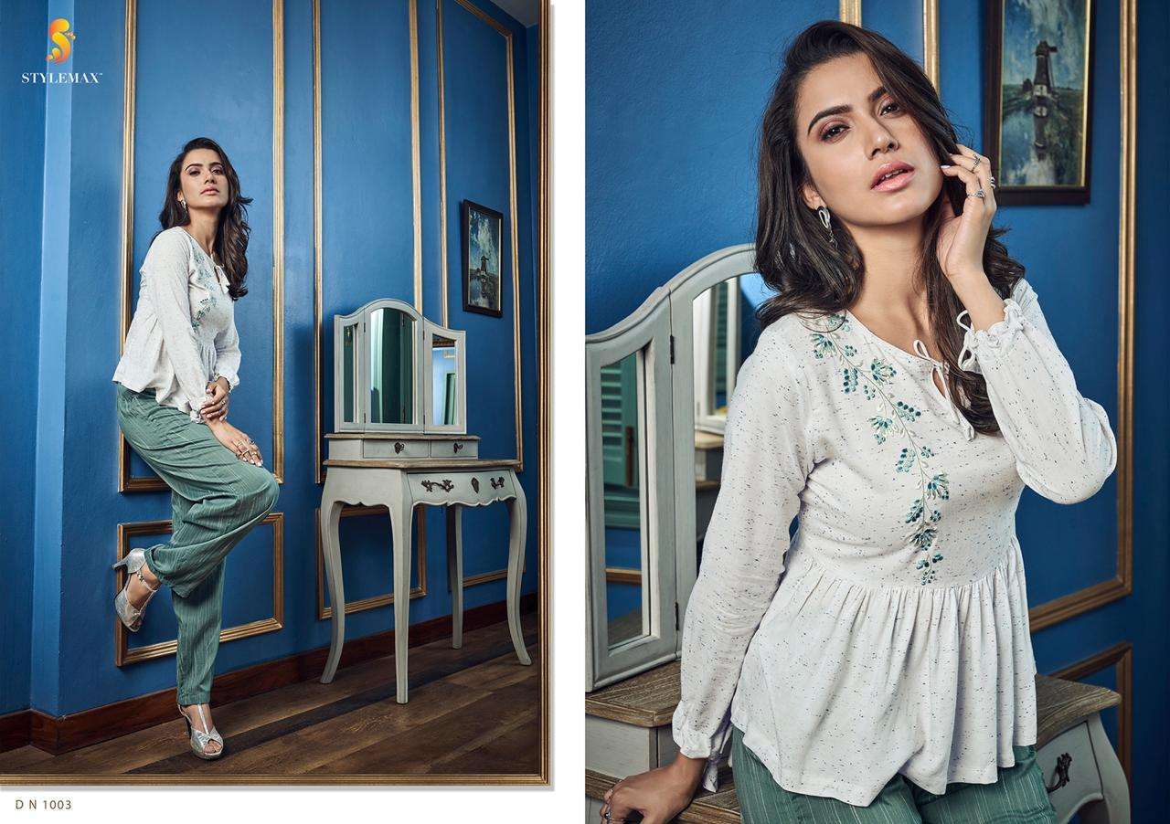 FASHION BY STYLEMAX 1001 TO 1008 SERIES BEAUTIFUL STYLISH FANCY COLORFUL CASUAL WEAR & ETHNIC WEAR HEAVY COTTON RAYON TOPS AT WHOLESALE PRICE