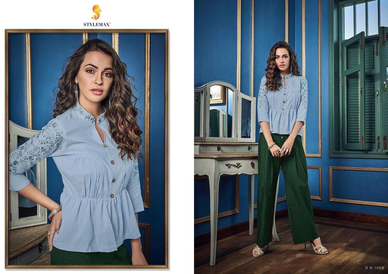 FASHION BY STYLEMAX 1001 TO 1008 SERIES BEAUTIFUL STYLISH FANCY COLORFUL CASUAL WEAR & ETHNIC WEAR HEAVY COTTON RAYON TOPS AT WHOLESALE PRICE