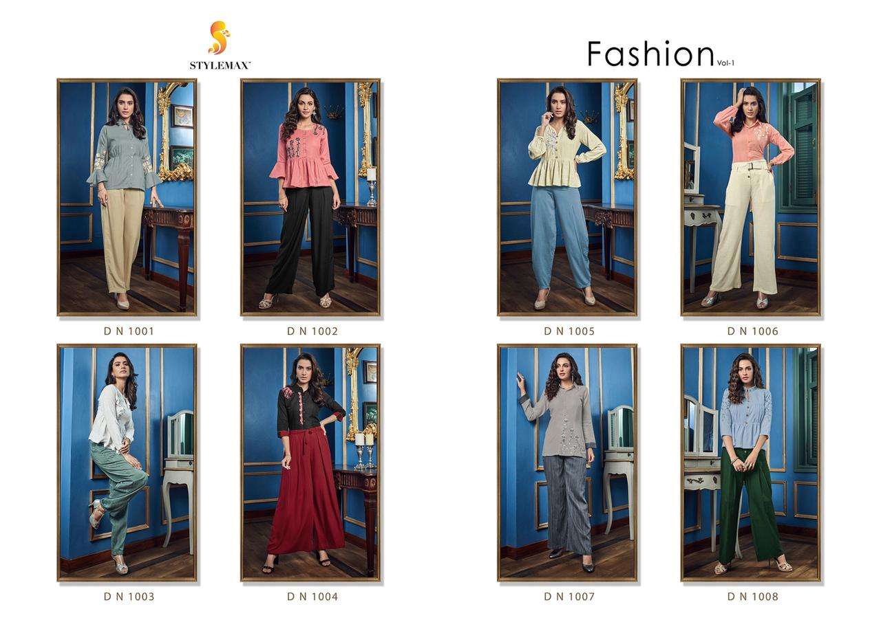 FASHION BY STYLEMAX 1001 TO 1008 SERIES BEAUTIFUL STYLISH FANCY COLORFUL CASUAL WEAR & ETHNIC WEAR HEAVY COTTON RAYON TOPS AT WHOLESALE PRICE