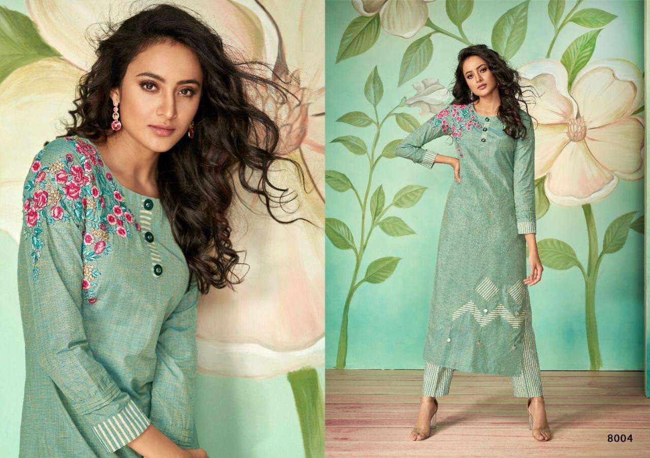 SABHA BY VAMIKA 8001 TO 8008 SERIES BEAUTIFUL COLORFUL STYLISH FANCY CASUAL WEAR & ETHNIC WEAR & READY TO WEAR COTTON SILK WITH COTTON INNER KURTIS AT WHOLESALE PRICE
