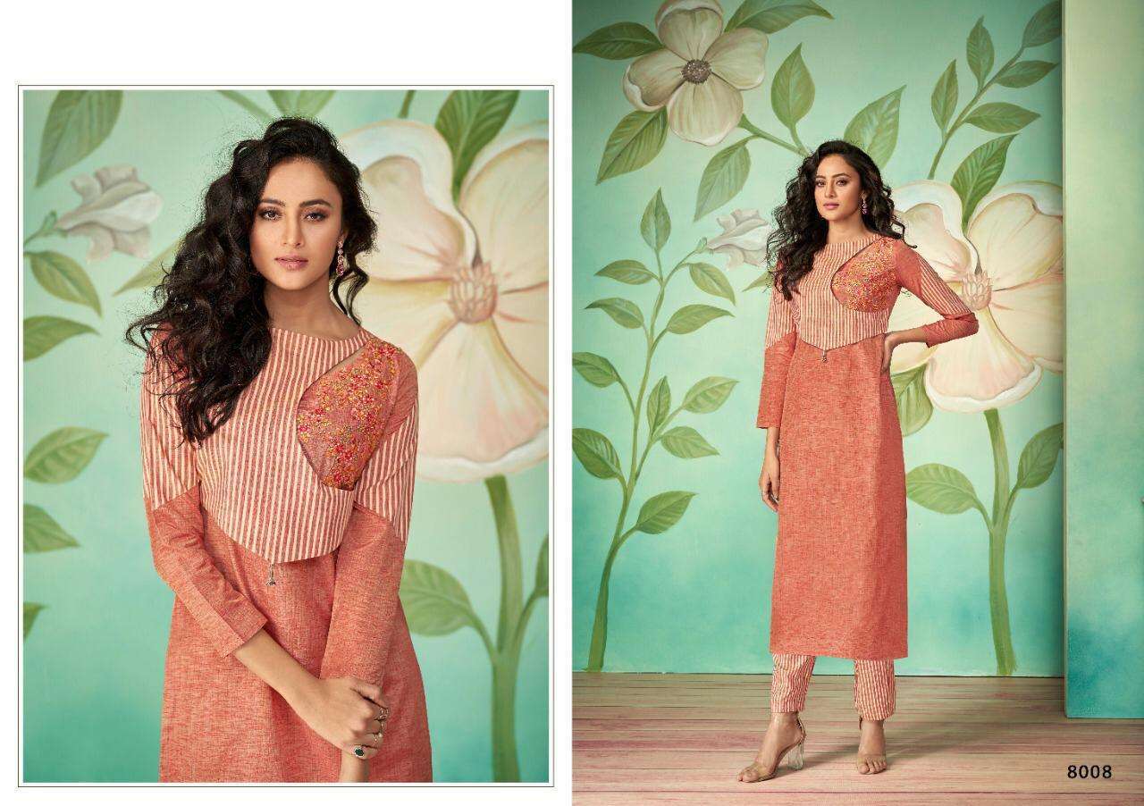 SABHA BY VAMIKA 8001 TO 8008 SERIES BEAUTIFUL COLORFUL STYLISH FANCY CASUAL WEAR & ETHNIC WEAR & READY TO WEAR COTTON SILK WITH COTTON INNER KURTIS AT WHOLESALE PRICE