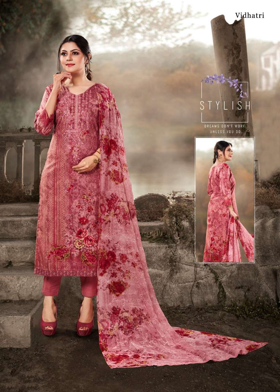 TABASSUM BY VIDHATRI 14301 TO 14308 SERIES BEAUTIFUL SUITS STYLISH FANCY COLORFUL CASUAL WEAR & ETHNIC WEAR LAWN COTTON EMBROIDERED DRESSES AT WHOLESALE PRICE