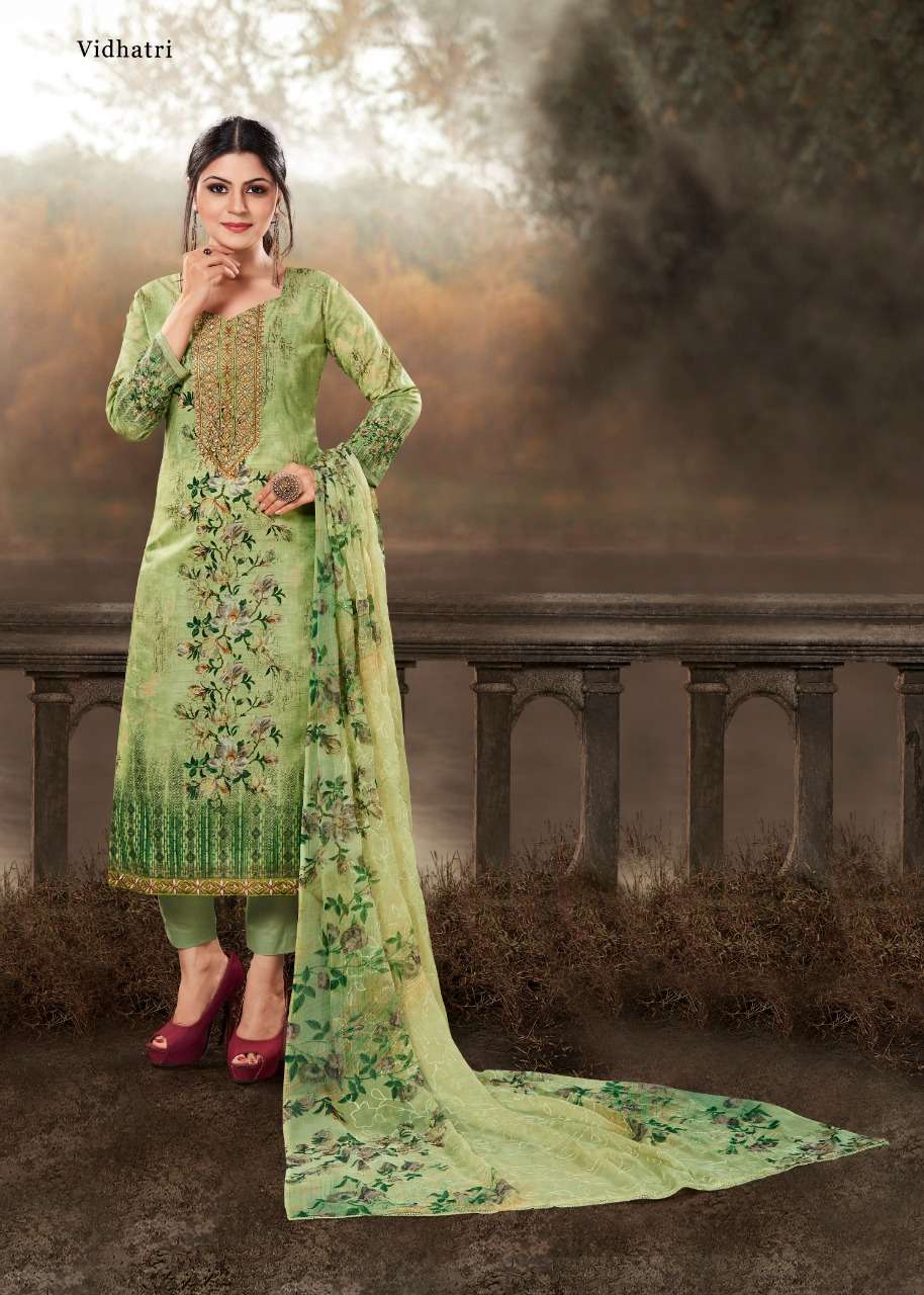 TABASSUM BY VIDHATRI 14301 TO 14308 SERIES BEAUTIFUL SUITS STYLISH FANCY COLORFUL CASUAL WEAR & ETHNIC WEAR LAWN COTTON EMBROIDERED DRESSES AT WHOLESALE PRICE