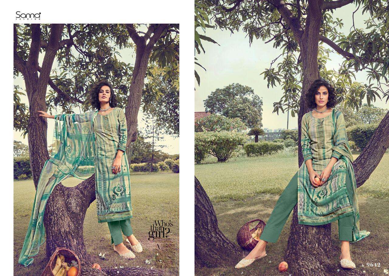 LAVENDER BY SANNA FASHION 9641 TO 9648 SERIES BEAUTIFUL SUITS STYLISH FANCY COLORFUL CASUAL WEAR & ETHNIC WEAR PURE AZ COTTON JAM SILK DRESSES AT WHOLESALE PRICE