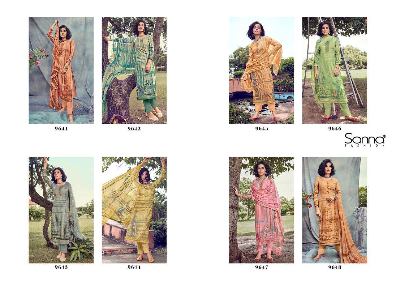 LAVENDER BY SANNA FASHION 9641 TO 9648 SERIES BEAUTIFUL SUITS STYLISH FANCY COLORFUL CASUAL WEAR & ETHNIC WEAR PURE AZ COTTON JAM SILK DRESSES AT WHOLESALE PRICE