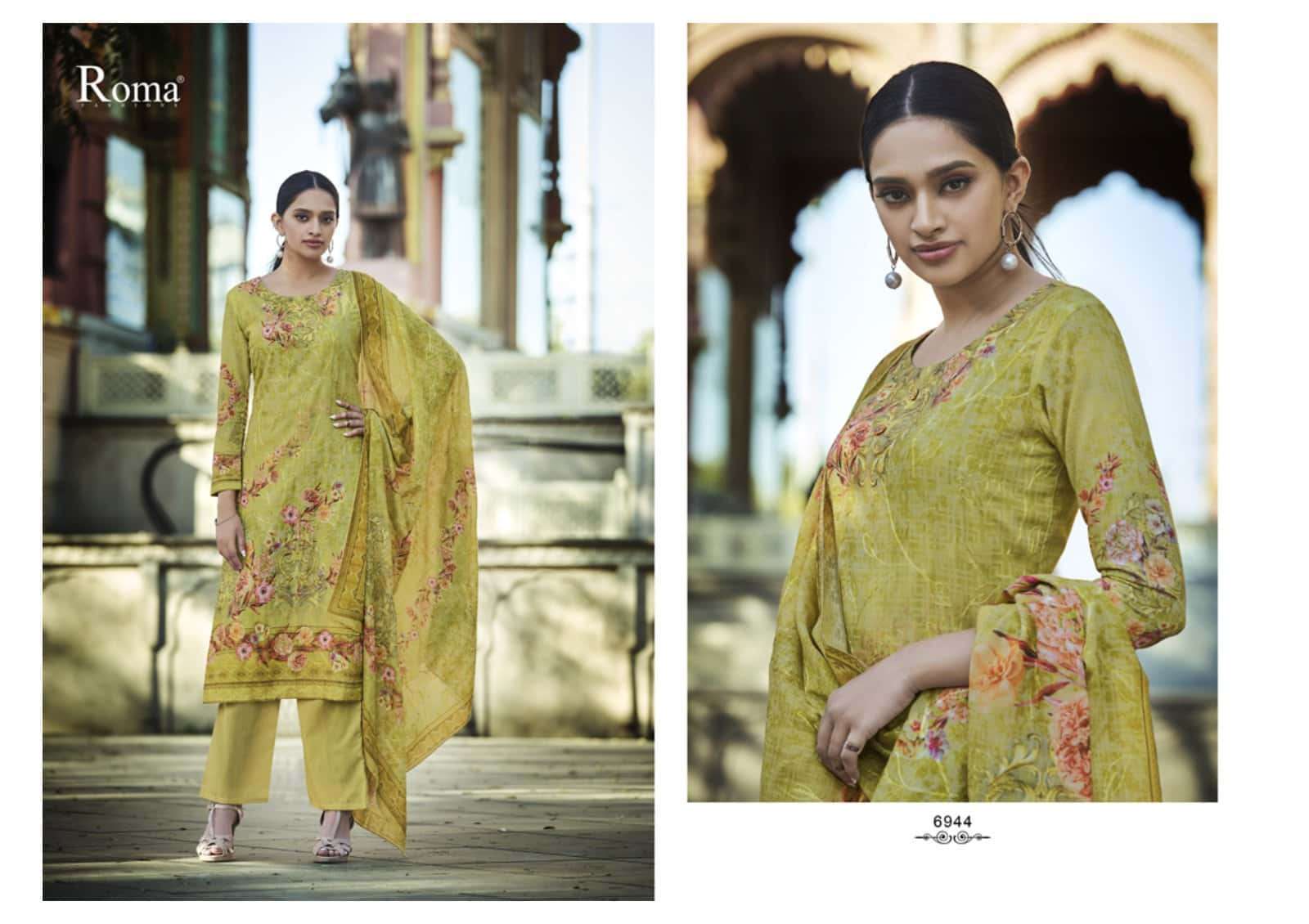 CORAL BY ROMA FASHION 6944 TO 6952 SERIES BEAUTIFUL SUITS STYLISH FANCY COLORFUL CASUAL WEAR & ETHNIC WEAR COTTON DIGITAL PRINTED WITH EMBROIDERY DRESSES AT WHOLESALE PRICE