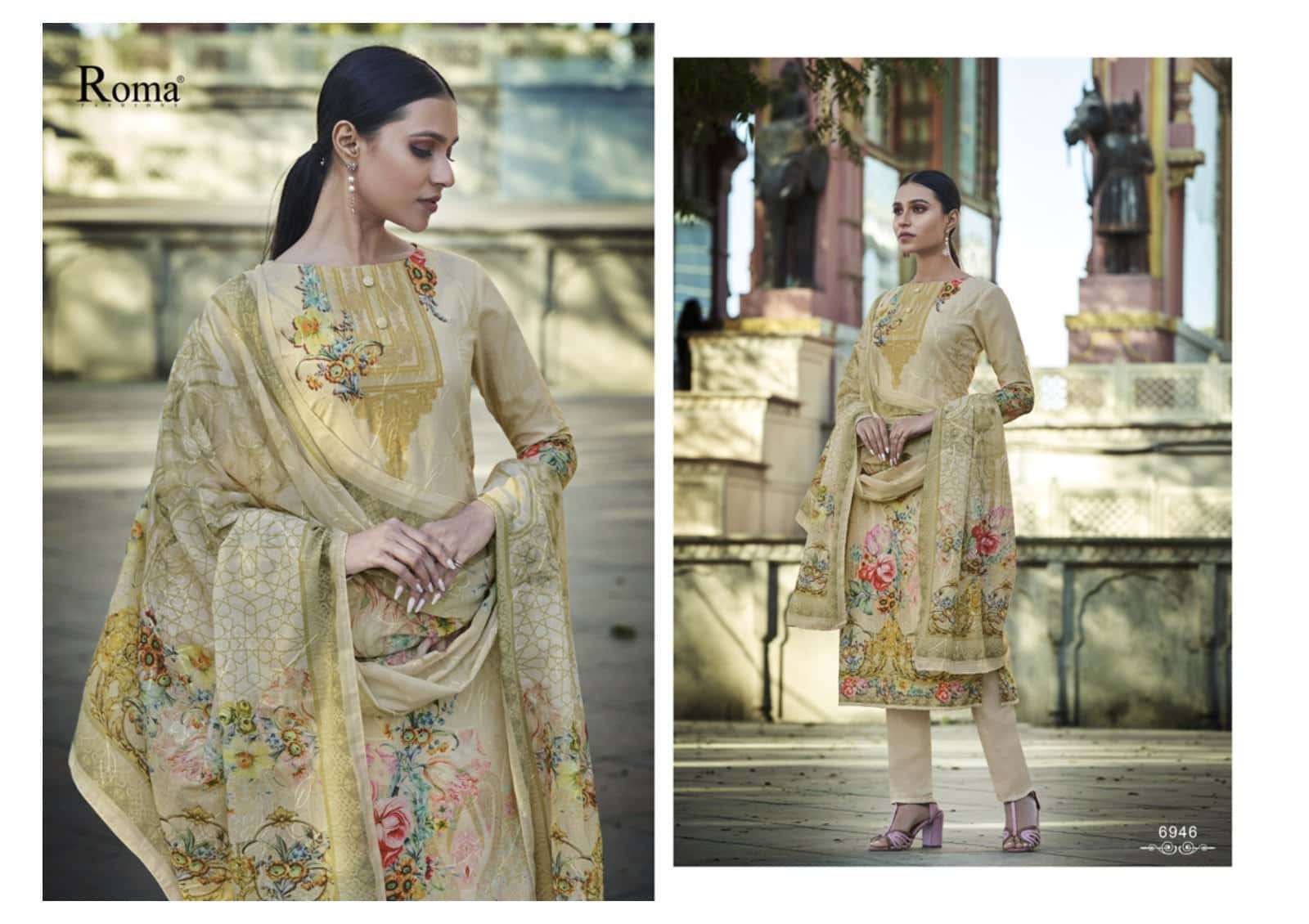 CORAL BY ROMA FASHION 6944 TO 6952 SERIES BEAUTIFUL SUITS STYLISH FANCY COLORFUL CASUAL WEAR & ETHNIC WEAR COTTON DIGITAL PRINTED WITH EMBROIDERY DRESSES AT WHOLESALE PRICE