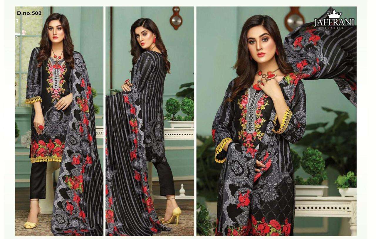 ASIF NABEEL LUXURY LAWN COLLECTION BY JAFFRANI 501 TO 510 SERIES BEAUTIFUL COLORFUL STYLISH FANCY CASUAL WEAR & ETHNIC WEAR & READY TO WEAR PURE LAWN PRINTED DRESSES AT WHOLESALE PRICE