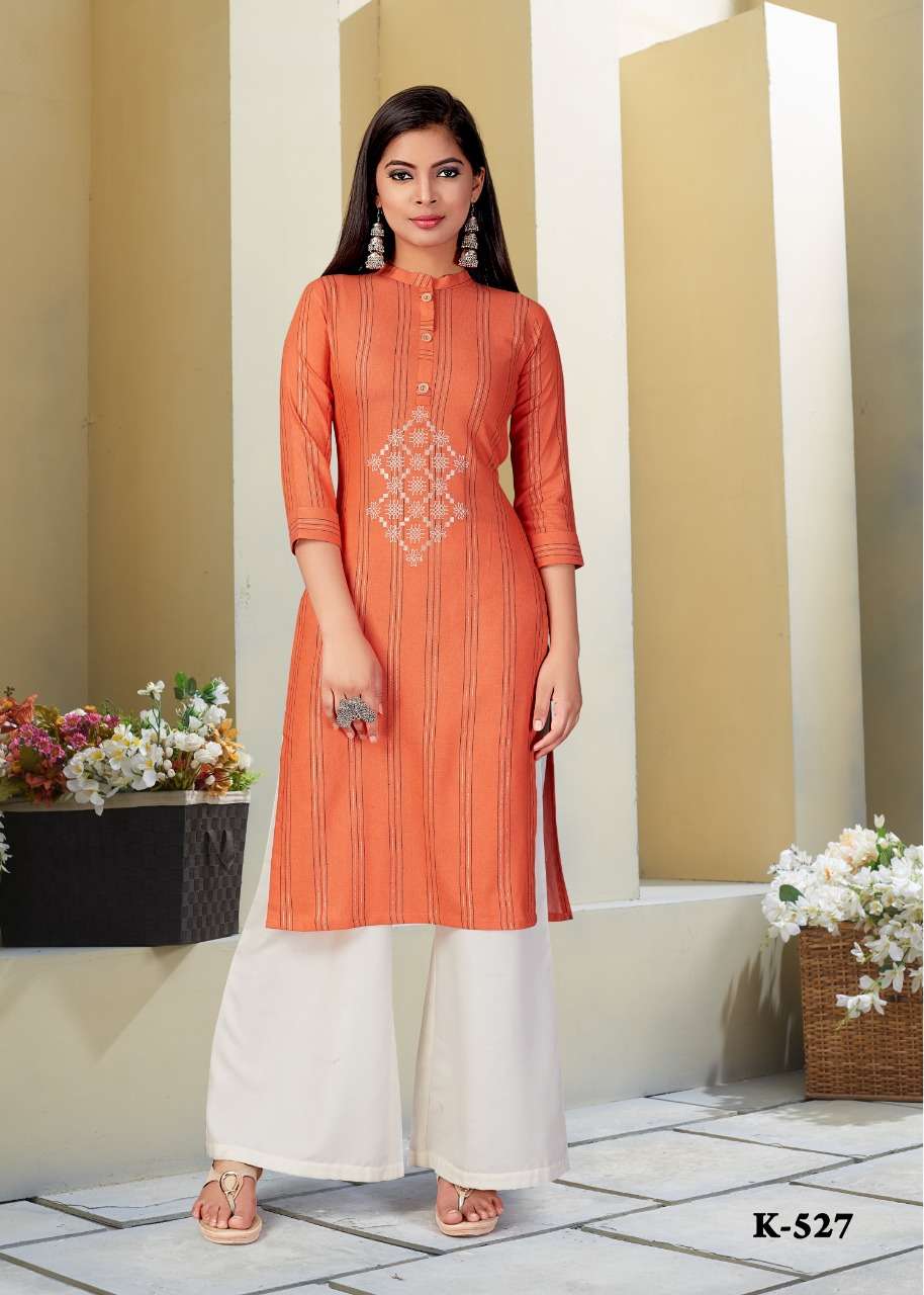 ROMA BY SNAPSTYLE 525 TO 532 SERIES STYLISH FANCY BEAUTIFUL COLORFUL CASUAL WEAR & ETHNIC WEAR PREMIUM SOUTH WOVEN EMBROIDERED KURTIS AT WHOLESALE PRICE