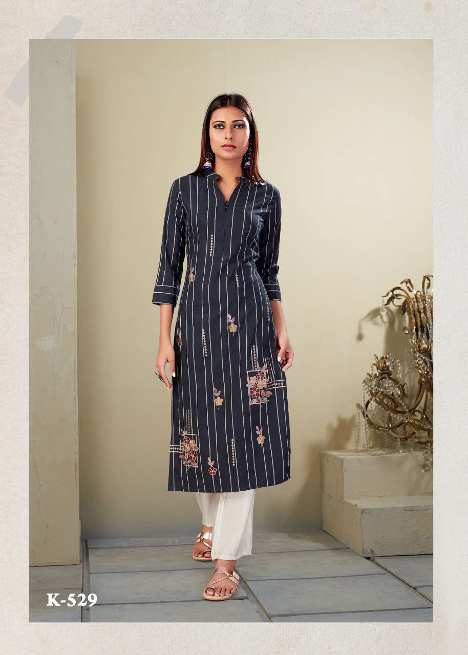 ROMA BY SNAPSTYLE 525 TO 532 SERIES STYLISH FANCY BEAUTIFUL COLORFUL CASUAL WEAR & ETHNIC WEAR PREMIUM SOUTH WOVEN EMBROIDERED KURTIS AT WHOLESALE PRICE