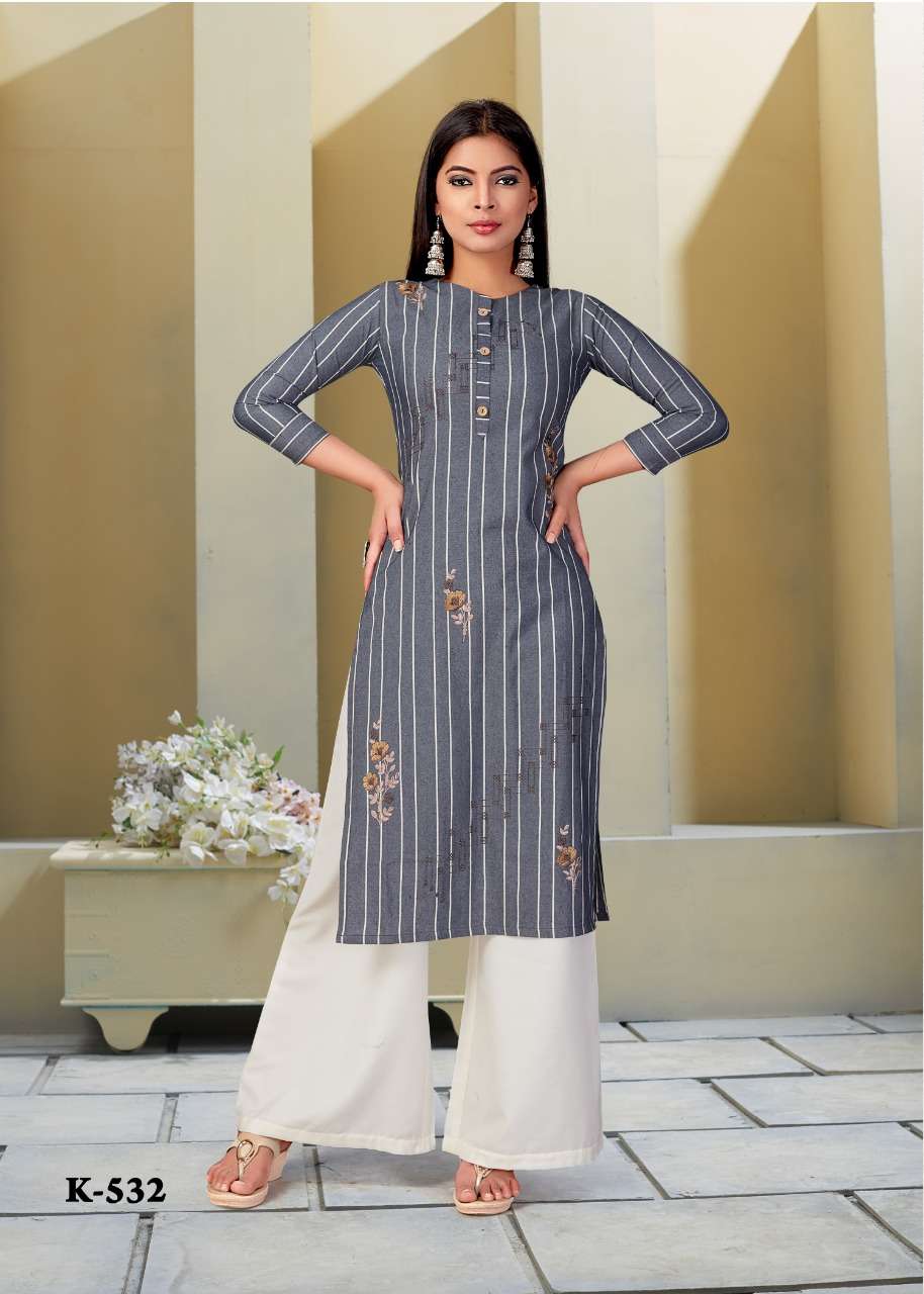 ROMA BY SNAPSTYLE 525 TO 532 SERIES STYLISH FANCY BEAUTIFUL COLORFUL CASUAL WEAR & ETHNIC WEAR PREMIUM SOUTH WOVEN EMBROIDERED KURTIS AT WHOLESALE PRICE