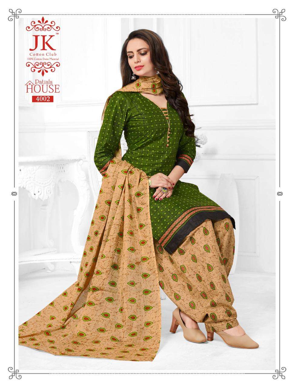 PATIYALA HOUSE VOL-4 BY JK COTTON CLUB 4001 TO 4020 SERIES BEAUTIFUL COLORFUL STYLISH PRETTY PARTY WEAR CASUAL WEAR OCCASIONAL WEAR COTTON PRINTED DRESSES AT WHOLESALE PRICE