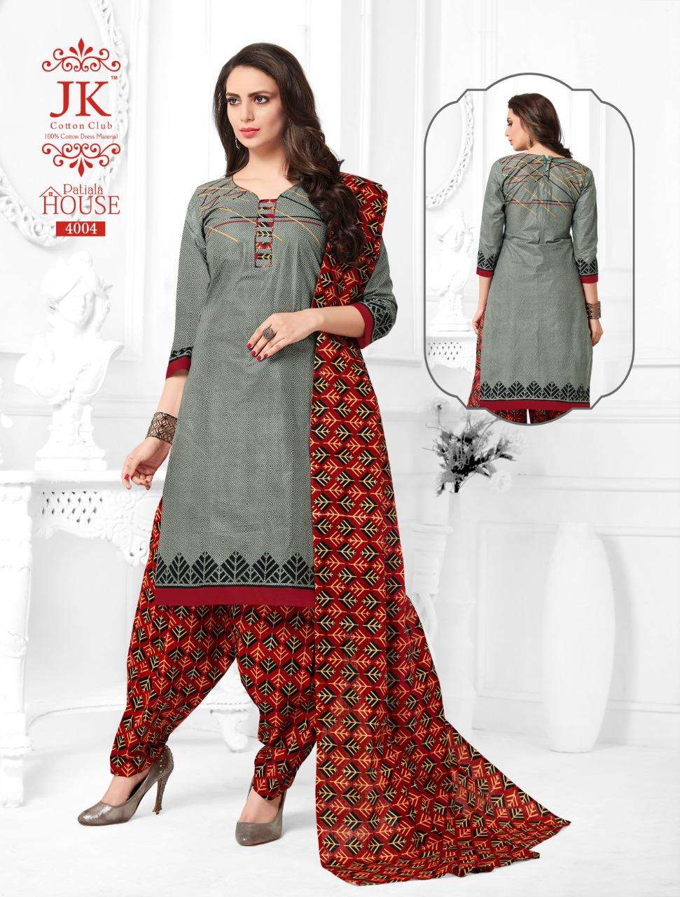 PATIYALA HOUSE VOL-4 BY JK COTTON CLUB 4001 TO 4020 SERIES BEAUTIFUL COLORFUL STYLISH PRETTY PARTY WEAR CASUAL WEAR OCCASIONAL WEAR COTTON PRINTED DRESSES AT WHOLESALE PRICE