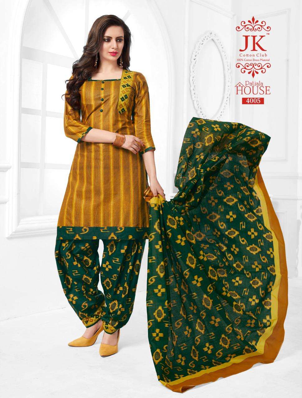 PATIYALA HOUSE VOL-4 BY JK COTTON CLUB 4001 TO 4020 SERIES BEAUTIFUL COLORFUL STYLISH PRETTY PARTY WEAR CASUAL WEAR OCCASIONAL WEAR COTTON PRINTED DRESSES AT WHOLESALE PRICE