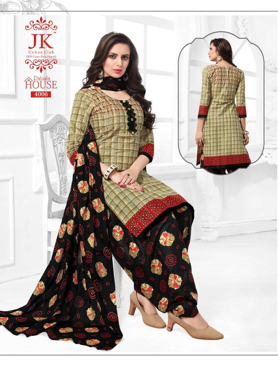 PATIYALA HOUSE VOL-4 BY JK COTTON CLUB 4001 TO 4020 SERIES BEAUTIFUL COLORFUL STYLISH PRETTY PARTY WEAR CASUAL WEAR OCCASIONAL WEAR COTTON PRINTED DRESSES AT WHOLESALE PRICE