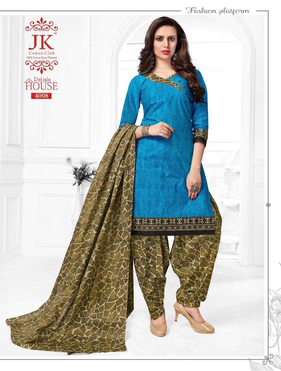 PATIYALA HOUSE VOL-4 BY JK COTTON CLUB 4001 TO 4020 SERIES BEAUTIFUL COLORFUL STYLISH PRETTY PARTY WEAR CASUAL WEAR OCCASIONAL WEAR COTTON PRINTED DRESSES AT WHOLESALE PRICE