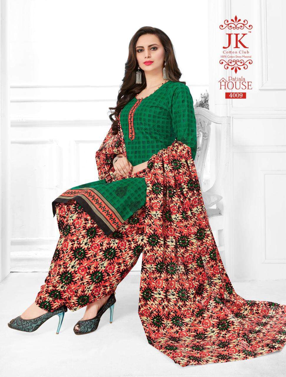 PATIYALA HOUSE VOL-4 BY JK COTTON CLUB 4001 TO 4020 SERIES BEAUTIFUL COLORFUL STYLISH PRETTY PARTY WEAR CASUAL WEAR OCCASIONAL WEAR COTTON PRINTED DRESSES AT WHOLESALE PRICE