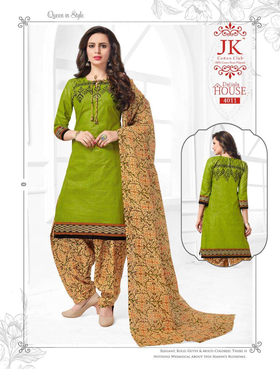 PATIYALA HOUSE VOL-4 BY JK COTTON CLUB 4001 TO 4020 SERIES BEAUTIFUL COLORFUL STYLISH PRETTY PARTY WEAR CASUAL WEAR OCCASIONAL WEAR COTTON PRINTED DRESSES AT WHOLESALE PRICE