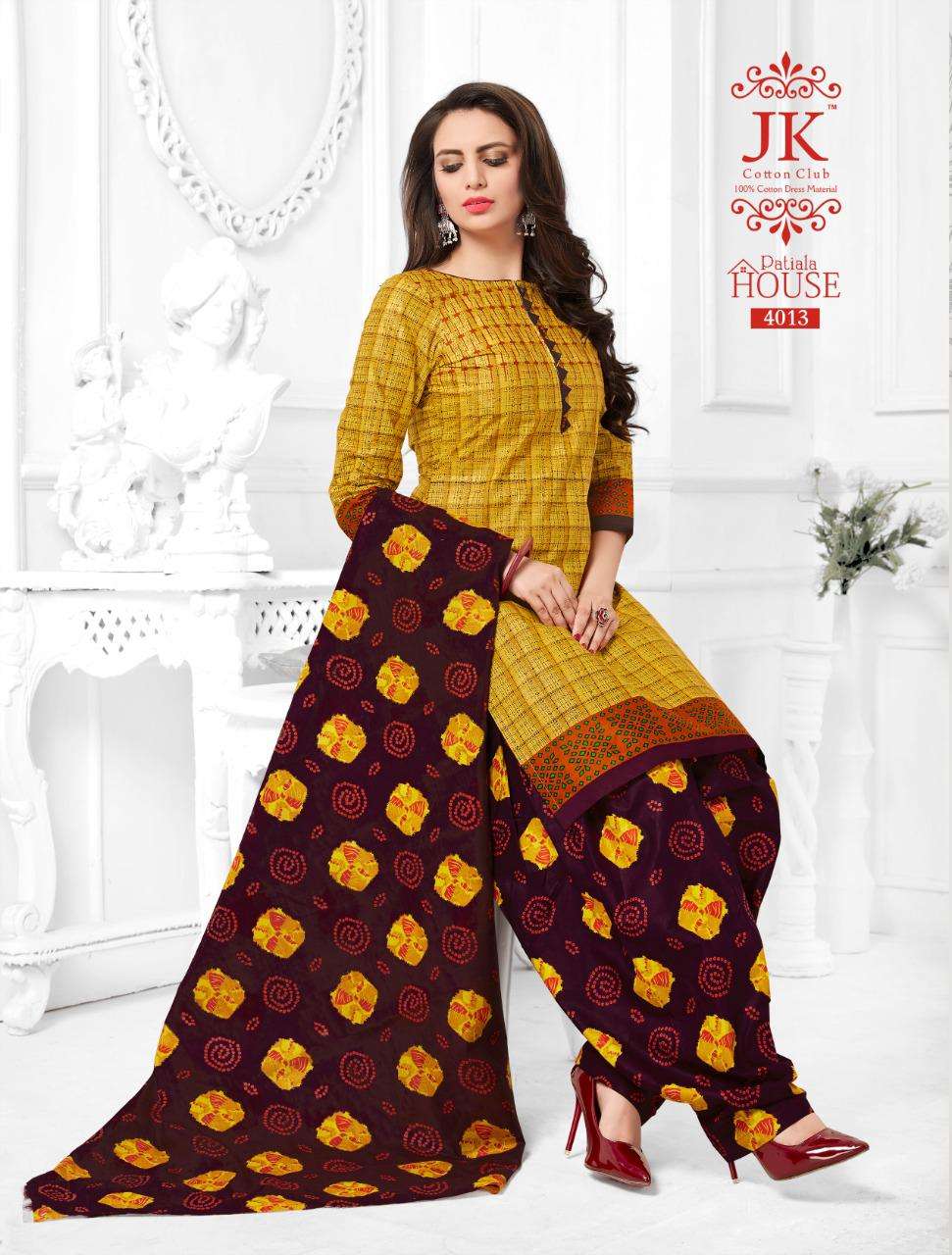 PATIYALA HOUSE VOL-4 BY JK COTTON CLUB 4001 TO 4020 SERIES BEAUTIFUL COLORFUL STYLISH PRETTY PARTY WEAR CASUAL WEAR OCCASIONAL WEAR COTTON PRINTED DRESSES AT WHOLESALE PRICE