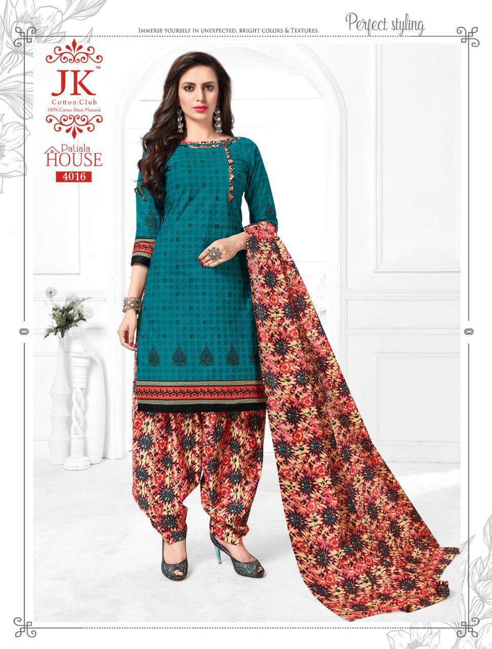 PATIYALA HOUSE VOL-4 BY JK COTTON CLUB 4001 TO 4020 SERIES BEAUTIFUL COLORFUL STYLISH PRETTY PARTY WEAR CASUAL WEAR OCCASIONAL WEAR COTTON PRINTED DRESSES AT WHOLESALE PRICE