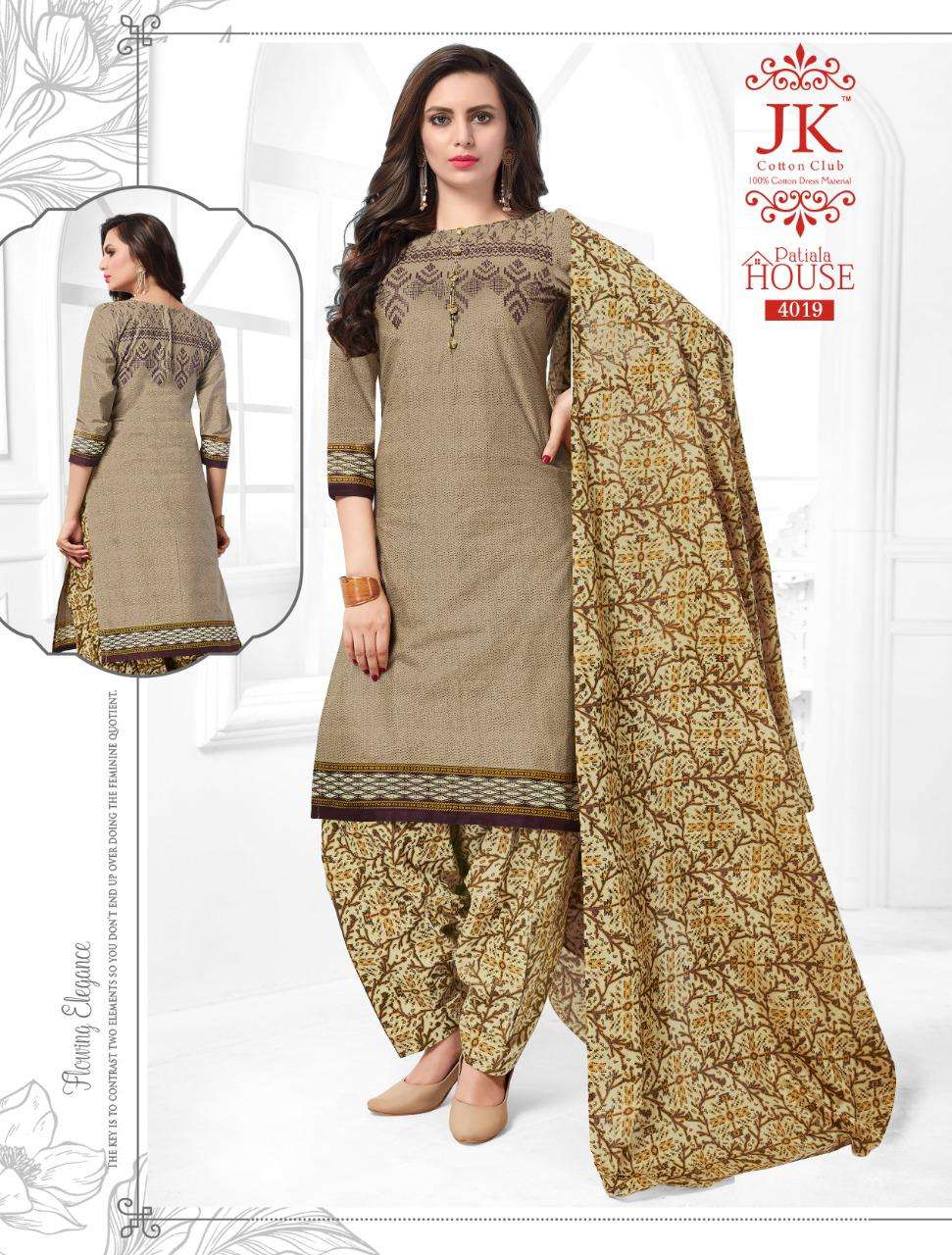PATIYALA HOUSE VOL-4 BY JK COTTON CLUB 4001 TO 4020 SERIES BEAUTIFUL COLORFUL STYLISH PRETTY PARTY WEAR CASUAL WEAR OCCASIONAL WEAR COTTON PRINTED DRESSES AT WHOLESALE PRICE