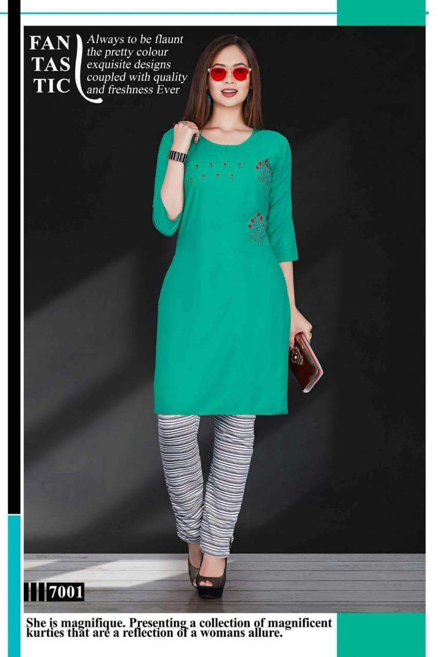 FROOTI BY SHRIYA 7001 TO 7008 SERIES BEAUTIFUL COLORFUL STYLISH FANCY CASUAL WEAR & ETHNIC WEAR & READY TO WEAR RAYON PRINTED KURTIS AT WHOLESALE PRICE