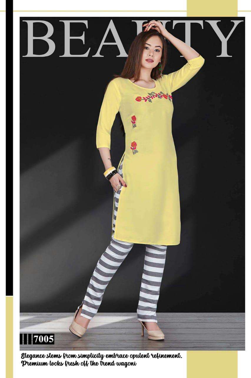 FROOTI BY SHRIYA 7001 TO 7008 SERIES BEAUTIFUL COLORFUL STYLISH FANCY CASUAL WEAR & ETHNIC WEAR & READY TO WEAR RAYON PRINTED KURTIS AT WHOLESALE PRICE