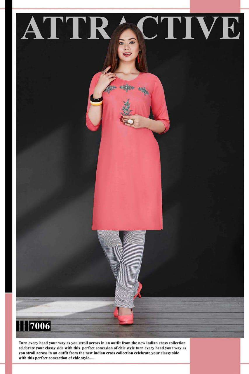 FROOTI BY SHRIYA 7001 TO 7008 SERIES BEAUTIFUL COLORFUL STYLISH FANCY CASUAL WEAR & ETHNIC WEAR & READY TO WEAR RAYON PRINTED KURTIS AT WHOLESALE PRICE