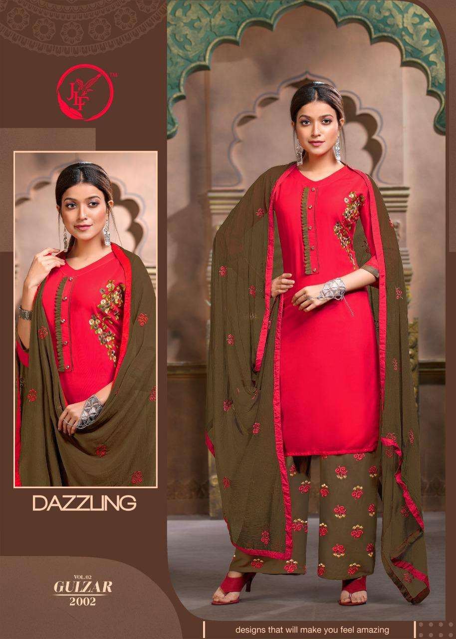 GULZAR VOL-2 BY JLF 2001 TO 2008 SERIES BEAUTIFUL COLORFUL STYLISH PRETTY PARTY WEAR CASUAL WEAR OCCASIONAL WEAR RAYON 14 KG PRINTED DRESSES AT WHOLESALE PRICE