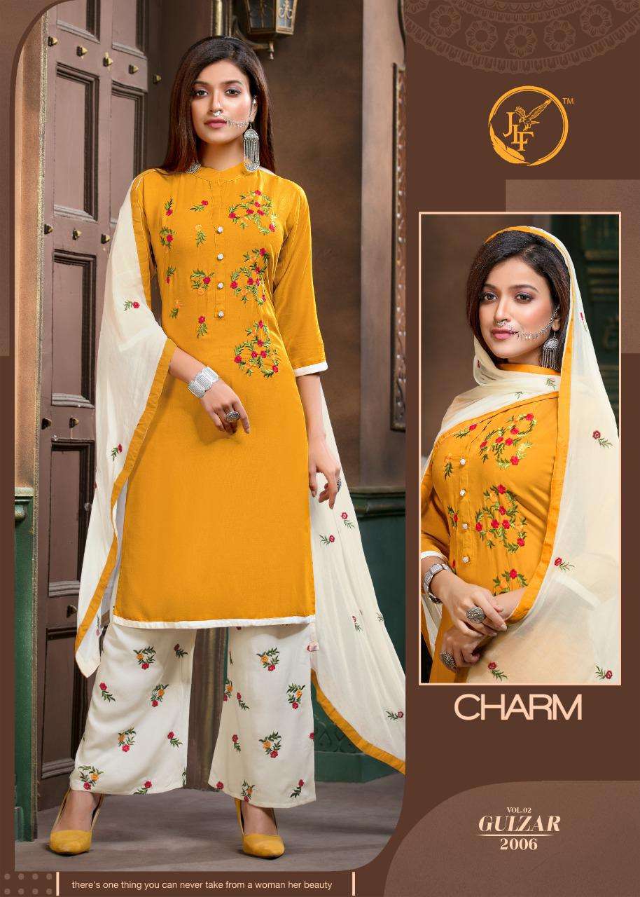 GULZAR VOL-2 BY JLF 2001 TO 2008 SERIES BEAUTIFUL COLORFUL STYLISH PRETTY PARTY WEAR CASUAL WEAR OCCASIONAL WEAR RAYON 14 KG PRINTED DRESSES AT WHOLESALE PRICE