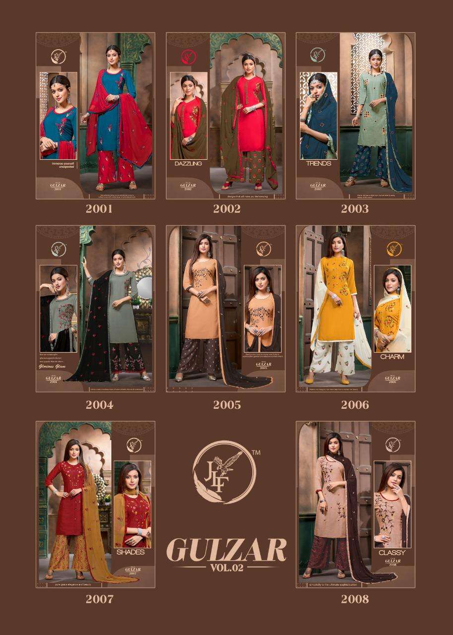 GULZAR VOL-2 BY JLF 2001 TO 2008 SERIES BEAUTIFUL COLORFUL STYLISH PRETTY PARTY WEAR CASUAL WEAR OCCASIONAL WEAR RAYON 14 KG PRINTED DRESSES AT WHOLESALE PRICE